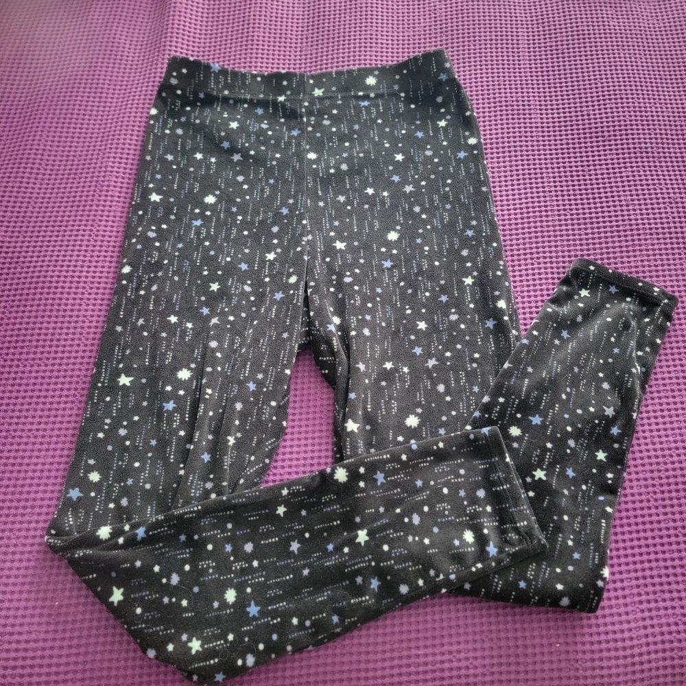 Cuddl Duds ClimateRight stretchy black stars fleece leggings (see description!!)